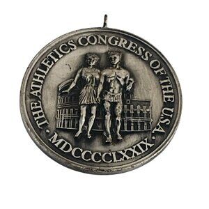 Vintage Athletics Congress Of The USA Commemorative Medal Pendant Roman Style De